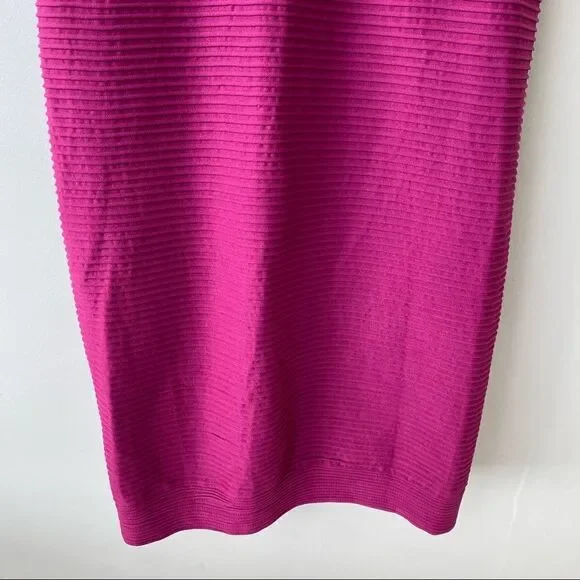 Bebe-Ribbed Deep Raspberry Party Mini Bodycon Dress (Medium/Large) - Picture 7 of 10